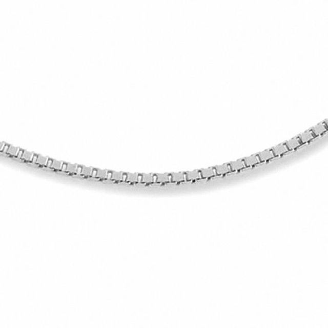 Ladies' 14K White Gold 0.96mm Box Chain Necklace - 18"