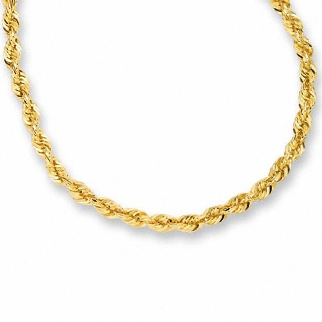 10K Gold 4.0mm Diamond-Cut Rope Chain Necklace - 22"