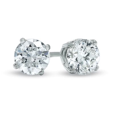1-1/2 CT. T.w. Certified Diamond Solitaire Stud Earrings in 14K White Gold
