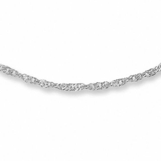 Ladies' 14K White Gold 1.0mm Singapore Chain Necklace - 18"