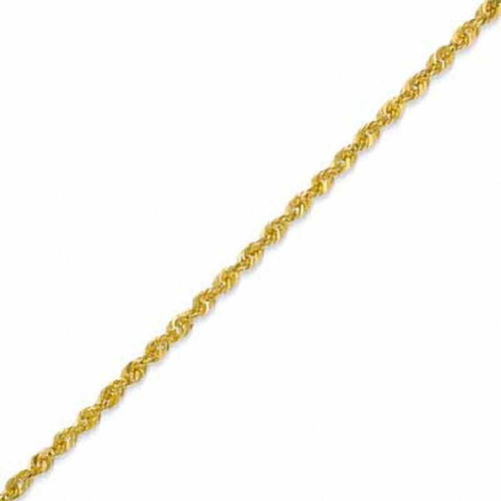 10K Gold Dual Glitter Rope Chain Anklet - 9.0"