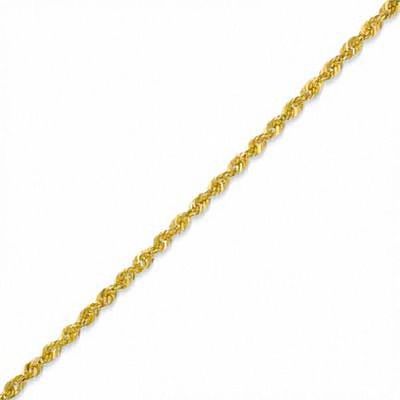 10K Gold Dual Glitter Rope Chain Anklet - 9.0"