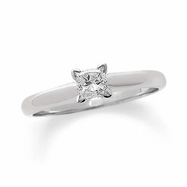 1/3 CT. Princess Cut Diamond Solitaire Engagement Ring in 14K Gold