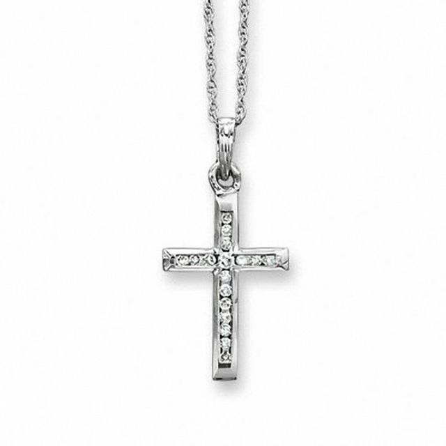 Zales Men's Stainless Steel Cross Pendant with Carbon Fiber Accents |  CoolSprings Galleria