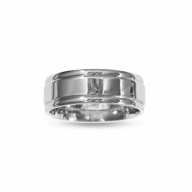 14K White Gold Wedding Band - Size 10.5