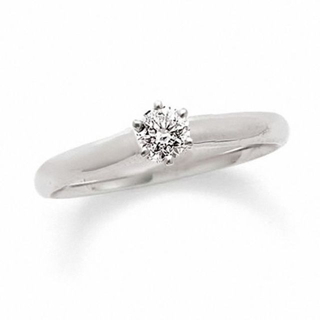 1/3 CT. Diamond Solitaire Engagement Ring in 14K White Gold