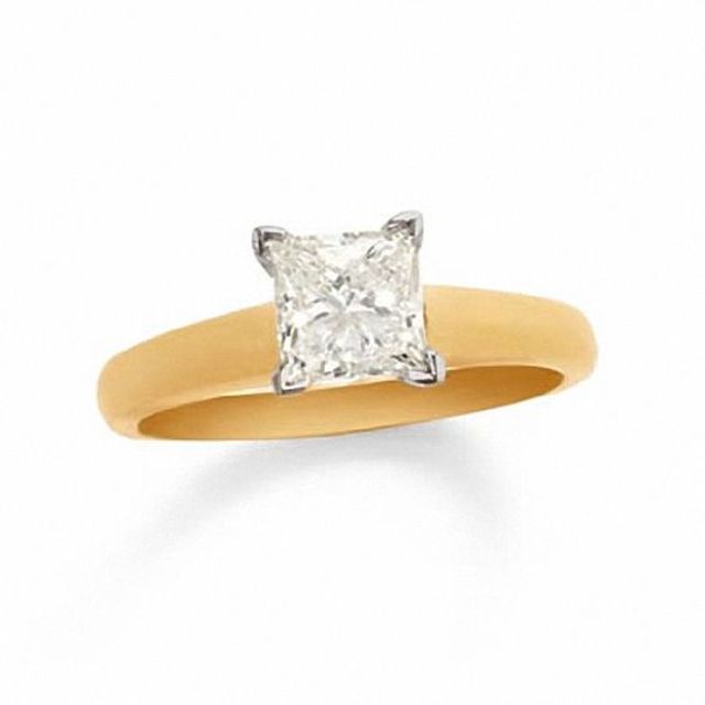 3/4 CT. T.w. Certified Princess-Cut Diamond Solitaire Engagement Ring in 18K Gold