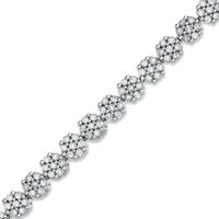 2 CT. T.w. Diamond Flower Bracelet in 14K White Gold