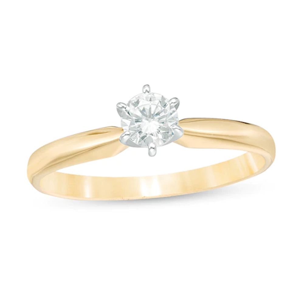 1/ CT. Diamond Solitaire Engagement Ring in 14K Gold (I/I2