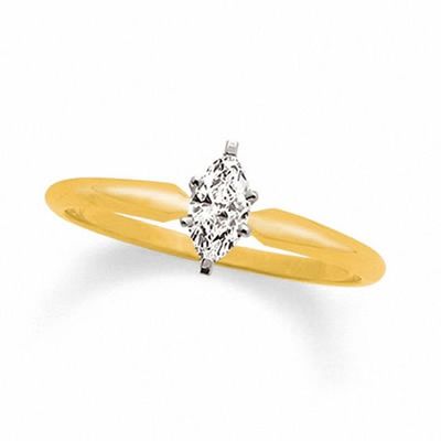 CT. Certified Marquise Diamond Solitaire Engagement Ring in 14K Gold