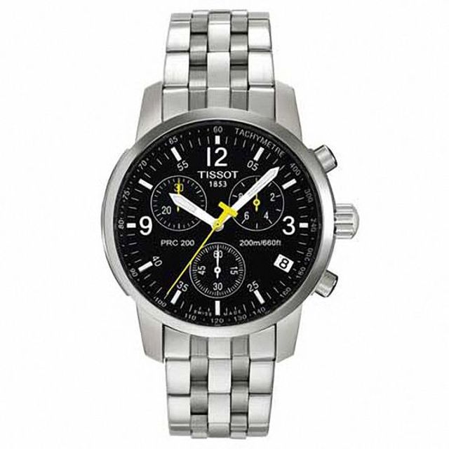 Men's Tissot PRC 200 Chronograph Watch with Black Dial (Model: T17.1.586.52)