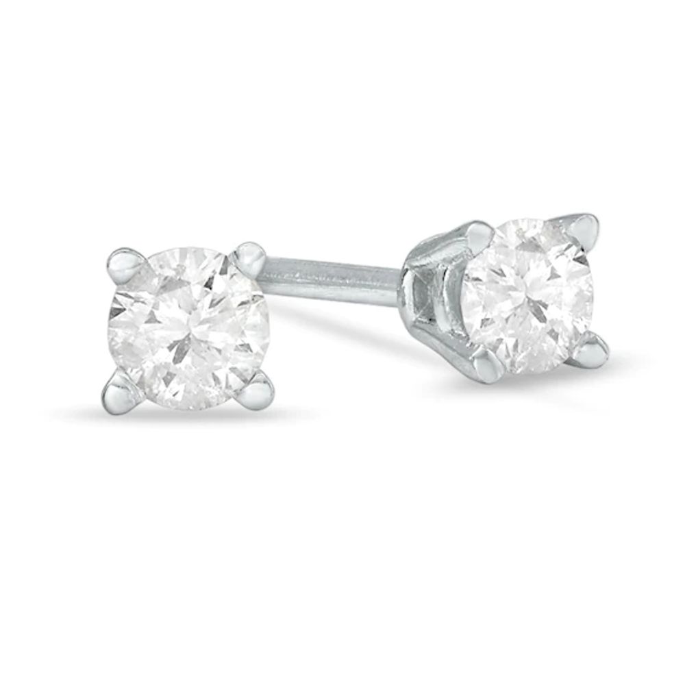 CT. T.w. Diamond Solitaire Stud Earrings in 14K White Gold (J/I3