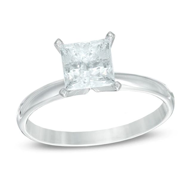 1-1/2 CT. Certified Princess-Cut Diamond Solitaire Engagement Ring in 14K White Gold (J/I2)