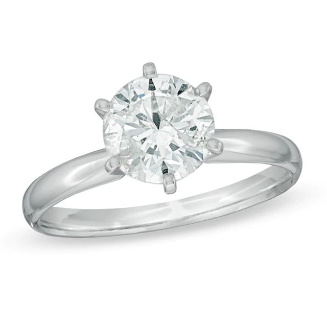 CT. Certified Diamond Solitaire Engagement Ring in 14K Gold (I/I2