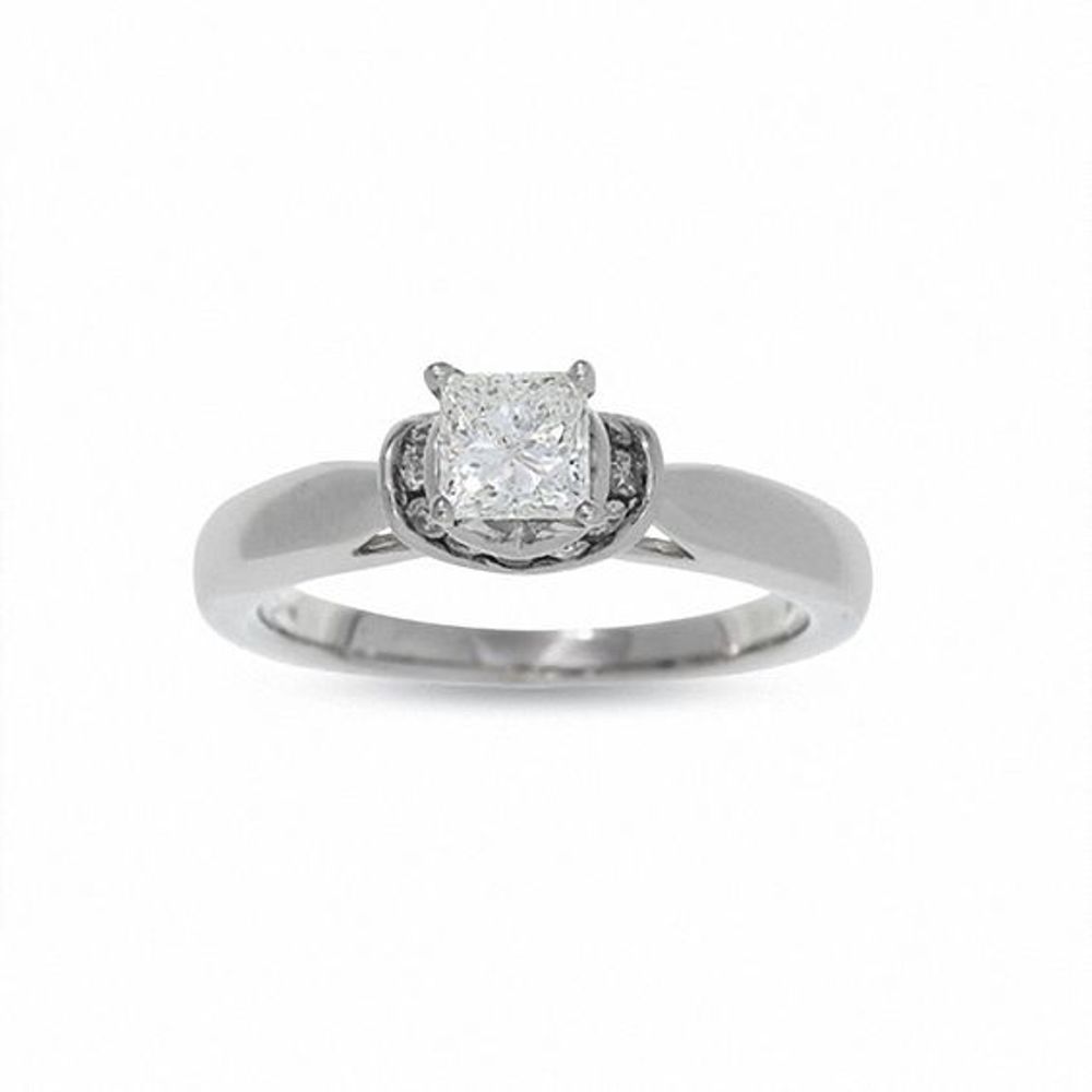 3/4 CT. Princess Cut Diamond Solitaire Engagement Ring in 14K White Gold