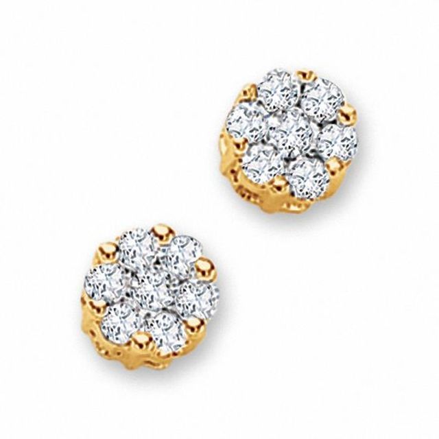 1/2 CT. T.w. Diamond Flower Stud Earrings in 14K Gold