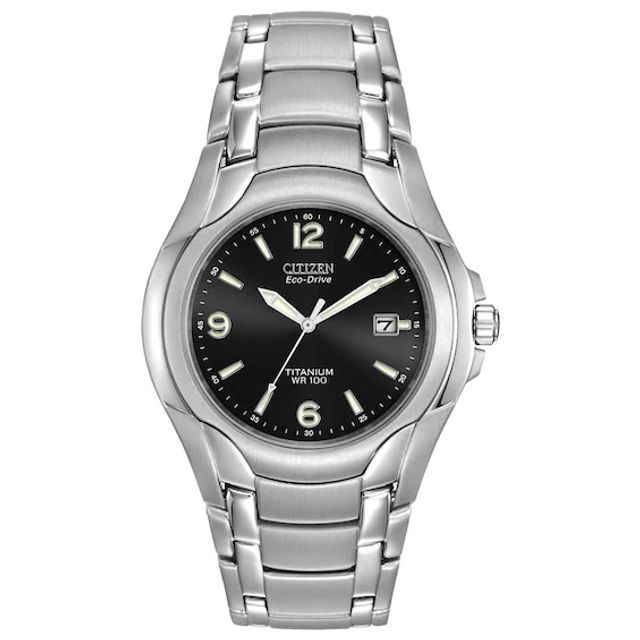 Men's Citizen Eco-DriveÂ® Titanium Watch with Black Dial (Model: Bm6060-57F)