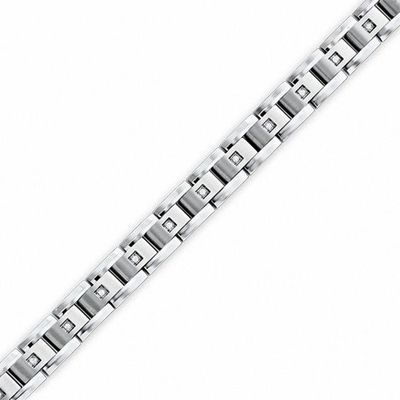 Men's Titanium Bracelet with Diamond Accents