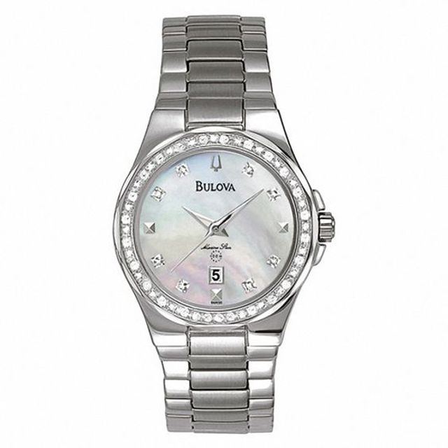 Ladies' Bulova Diamond Accent Watch with Mother-of-Pearl Dial (Model: 96R58)