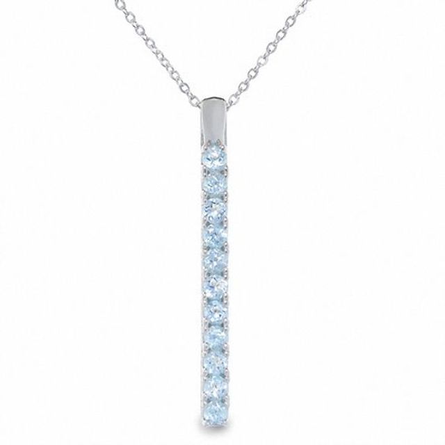 Blue Topaz Drop Pendant in Sterling Silver