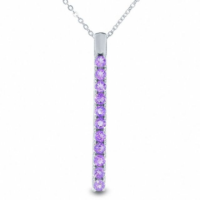 Amethyst Drop Pendant in Sterling Silver