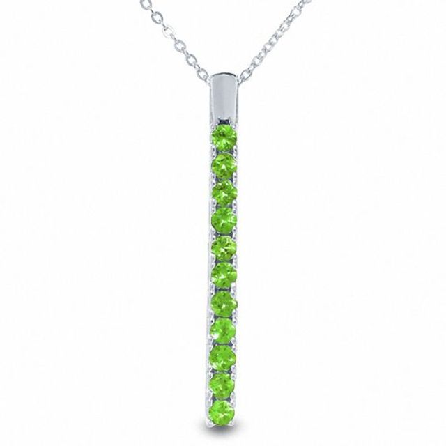 Peridot Drop Pendant in Sterling Silver