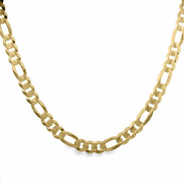 Men's 8.61mm Concave Figaro Necklace in Solid 10K Gold - 22"
