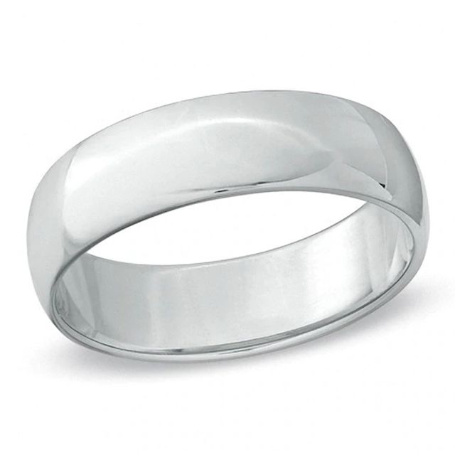 Men's 6.0mm Polished Wedding Band in Platinum