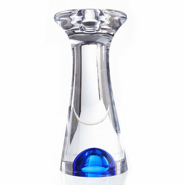 Kosta Boda Zoom Tall Blue Candlestick Holder
