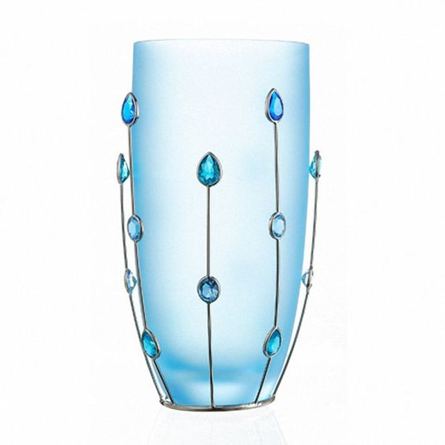 Crystal Blue Jewels Vase