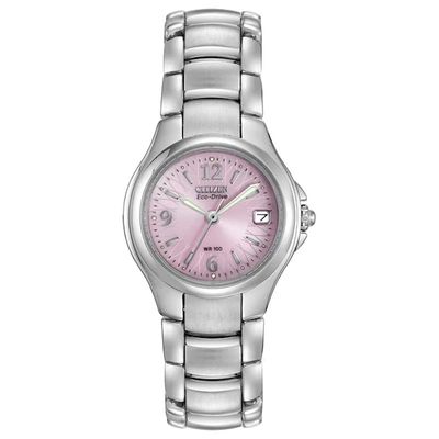 Ladies' Citizen Eco-DriveÂ® Sport Stainless Steel Watch with Pink Mother-Of-Pearl Dial (Model: Ew1170-51X)