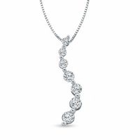 1/10 CT. T.w. Journey Diamond Pendant in 10K White Gold