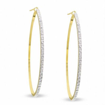 Diamond Fascinationâ¢ Round Hoop Earrings in 14K Gold