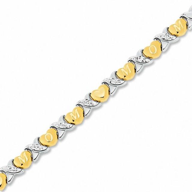 Mom Heart Bracelet in 14k Gold