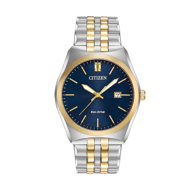 Men's Citizen Eco-DriveÂ® Corso Two-Tone Watch with Navy Blue Dial (Model: Bm7334-58L)