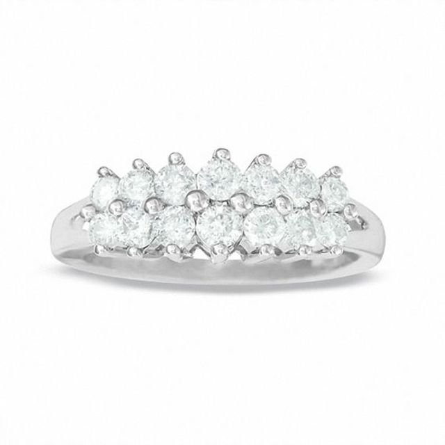 1 CT. T.w. Diamond Pyramid Ring 10K White Gold