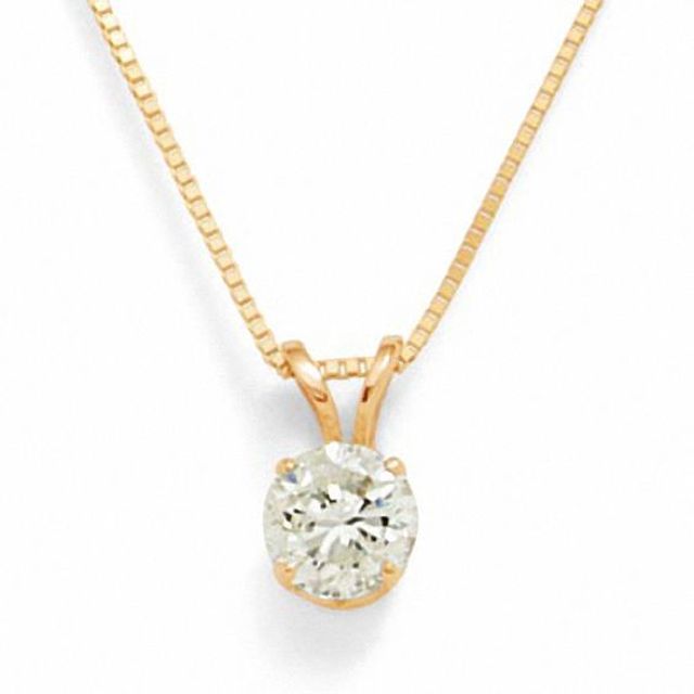 1/2 CT. Diamond Solitaire Pendant in 14K Gold