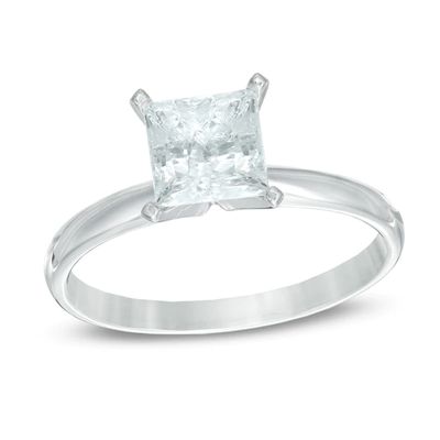 1-1/2 CT. Certified Princess-Cut Diamond Solitaire Engagement Ring in 14K White Gold (I/I2)