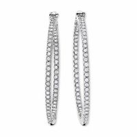 1/2 CT. T.w. Diamond Inside-Out Hoop Earrings in 10K White Gold