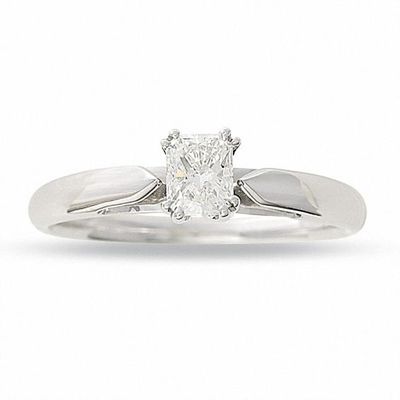 1/2 CT. Certified Radiant-Cut Diamond Solitaire Engagement Ring in 18K White Gold