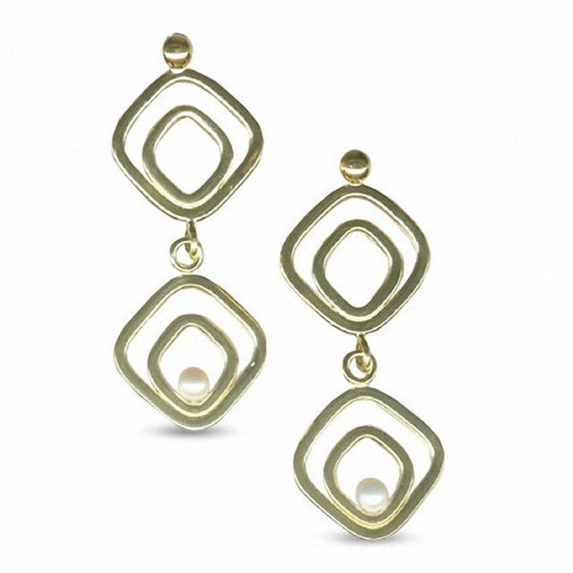 Freshwater Cultured Pearl Drop Earrings in 18K Gold