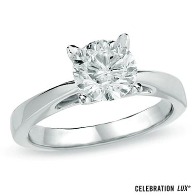 Celebration LuxÂ® CT. Certified Diamond Solitaire Engagement Ring in 14K White Gold (I/Si2