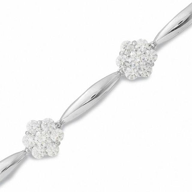 Lab-Created White Sapphire Bracelet in Sterling Silver