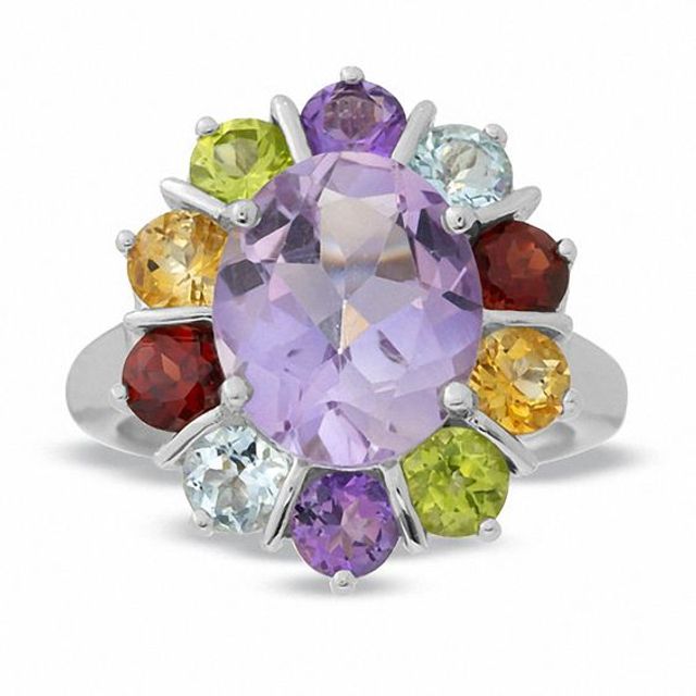 Multi-Gemstone Ring in Sterling Silver