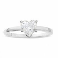 3/4 CT. Heart Shaped Diamond Solitaire Engagement Ring in 14K White Gold