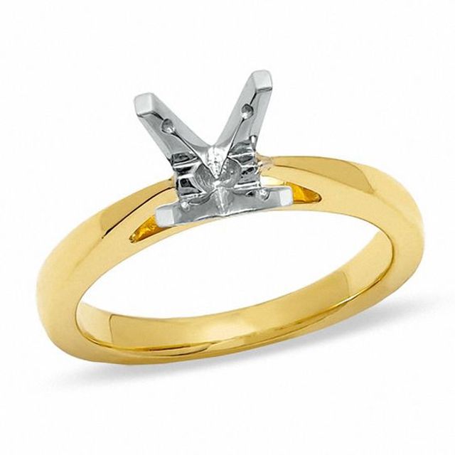 Celebration LuxÂ® 1 CT. T.w. Princess-Cut Certified Diamond Semi-Mount in 18K Gold