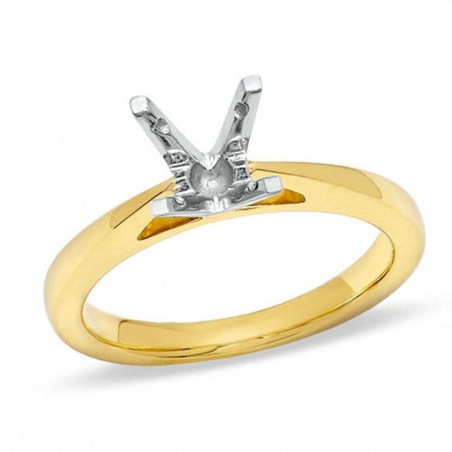 Celebration LuxÂ® 1/2 CT. T.w. Princess-Cut Certified Diamond Semi-Mount in 18K Gold