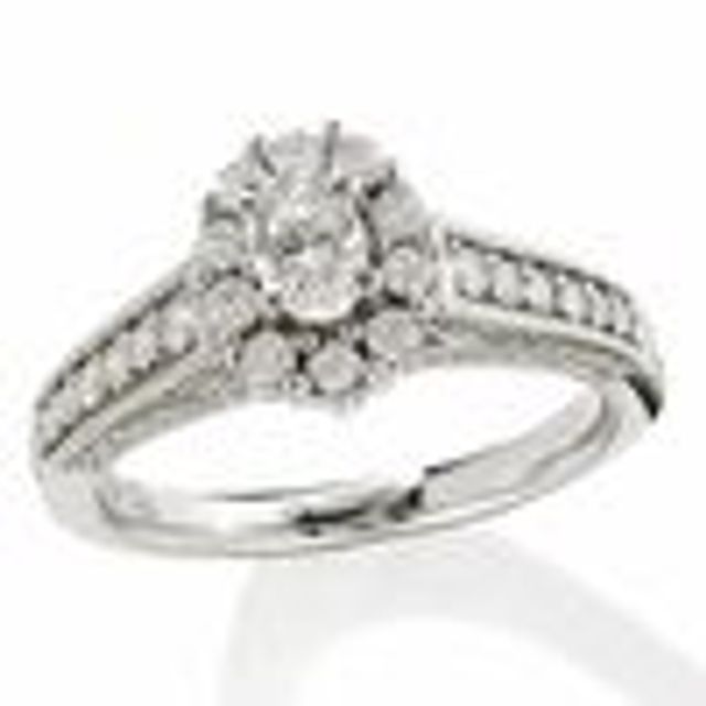 1 CT. T.w. Certified Oval Diamond Solitaire Engagement Ring in 14K White Gold