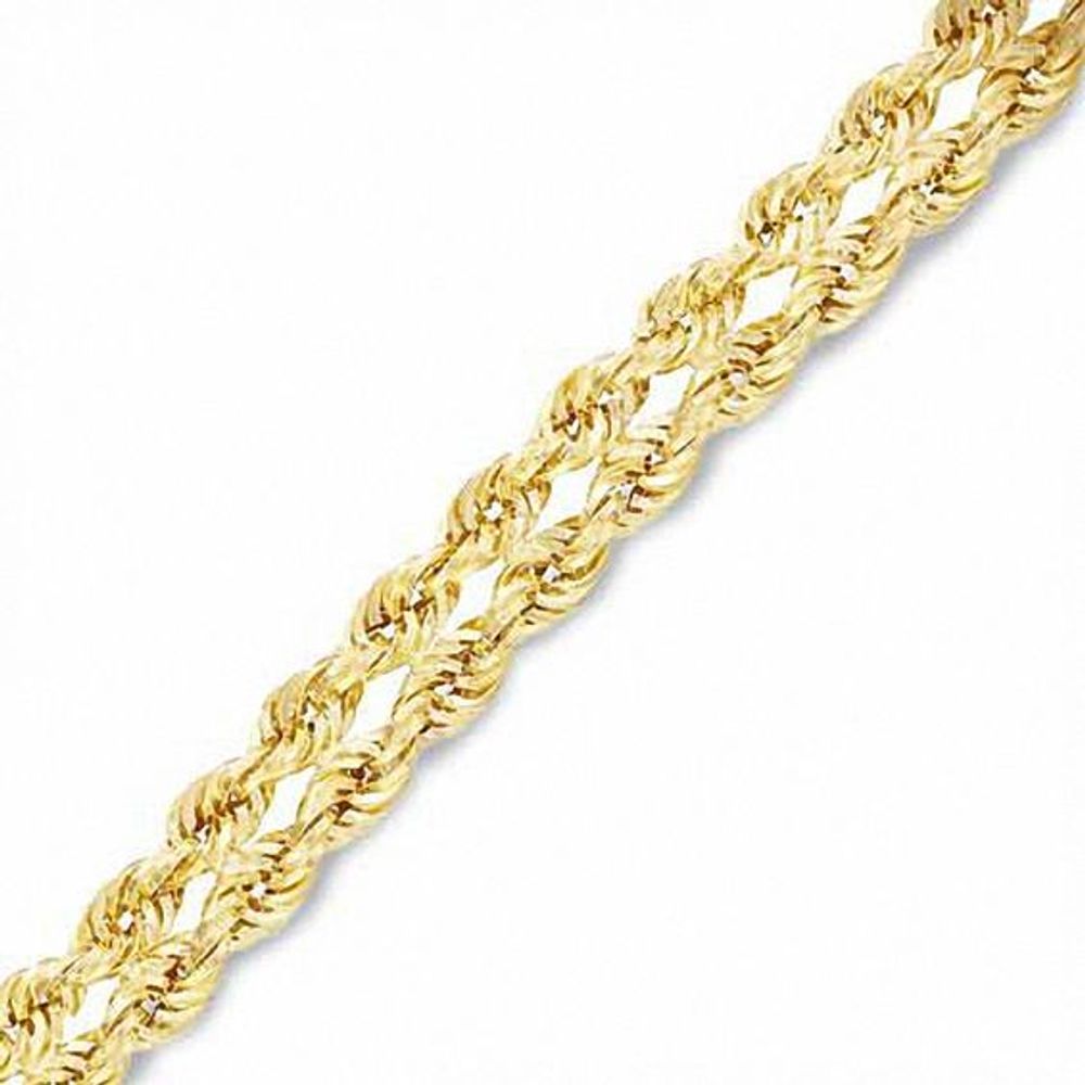 Zales 023 Gauge Left/Right Rope Chain Bracelet in 14K Gold - 7.5