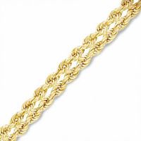 023 Gauge Left/Right Rope Chain Bracelet in 14K Gold - 7.5"